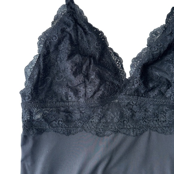 LA VIE EN ROSE BLACK LACE OVERLAY NIGHTIE SLIP-ON LINGERIE SIZE S - Picture 5 of 14